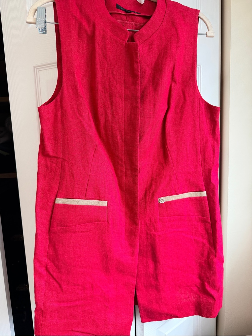 Luciano Choi 100% Linen Sleeveless Sheath Dress Pink Size 88 (US Small/Medium)